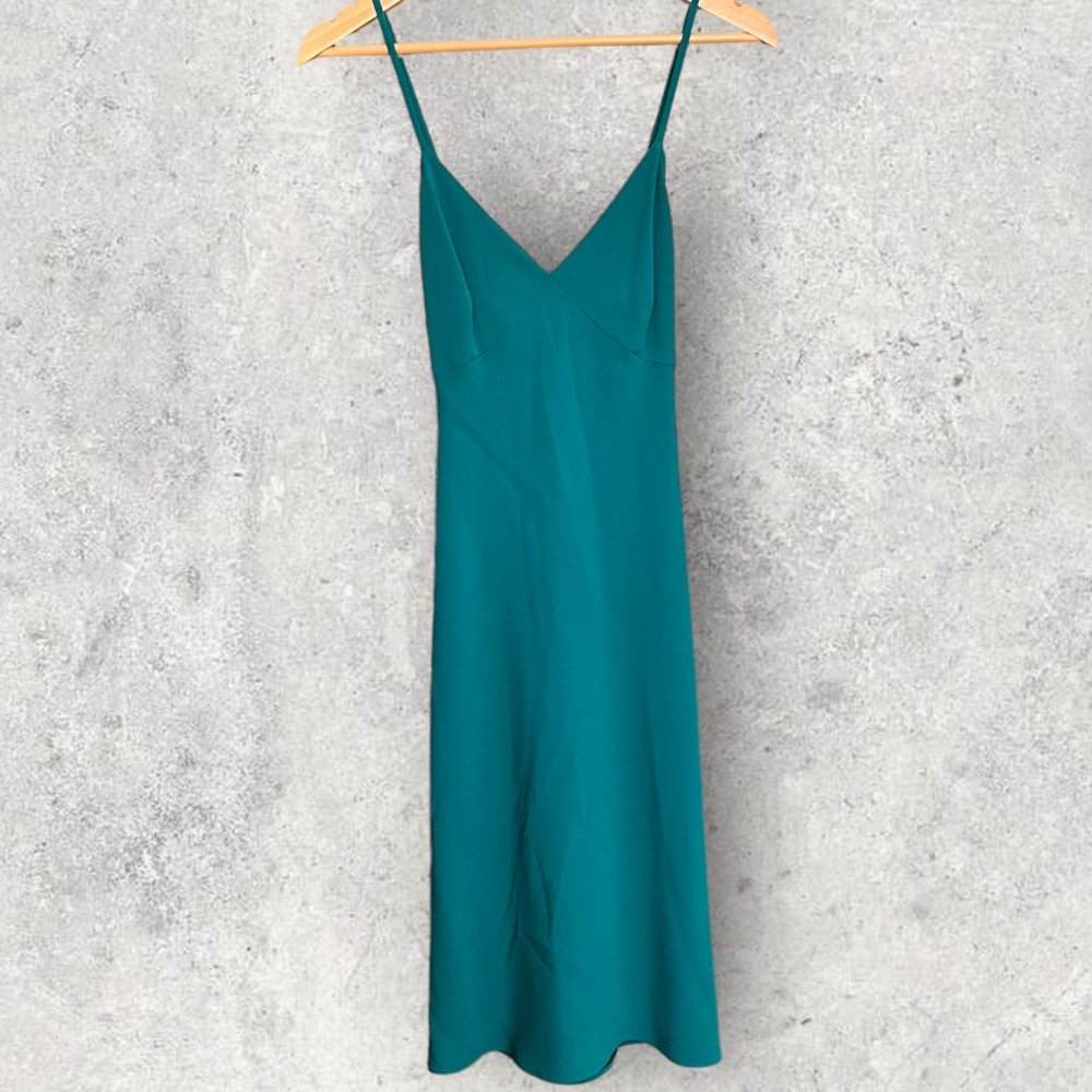 Green J. Crew Spaghetti Strap Dress